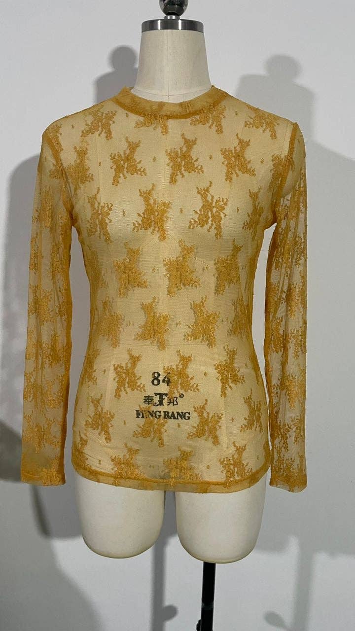 Lace Mustard Top