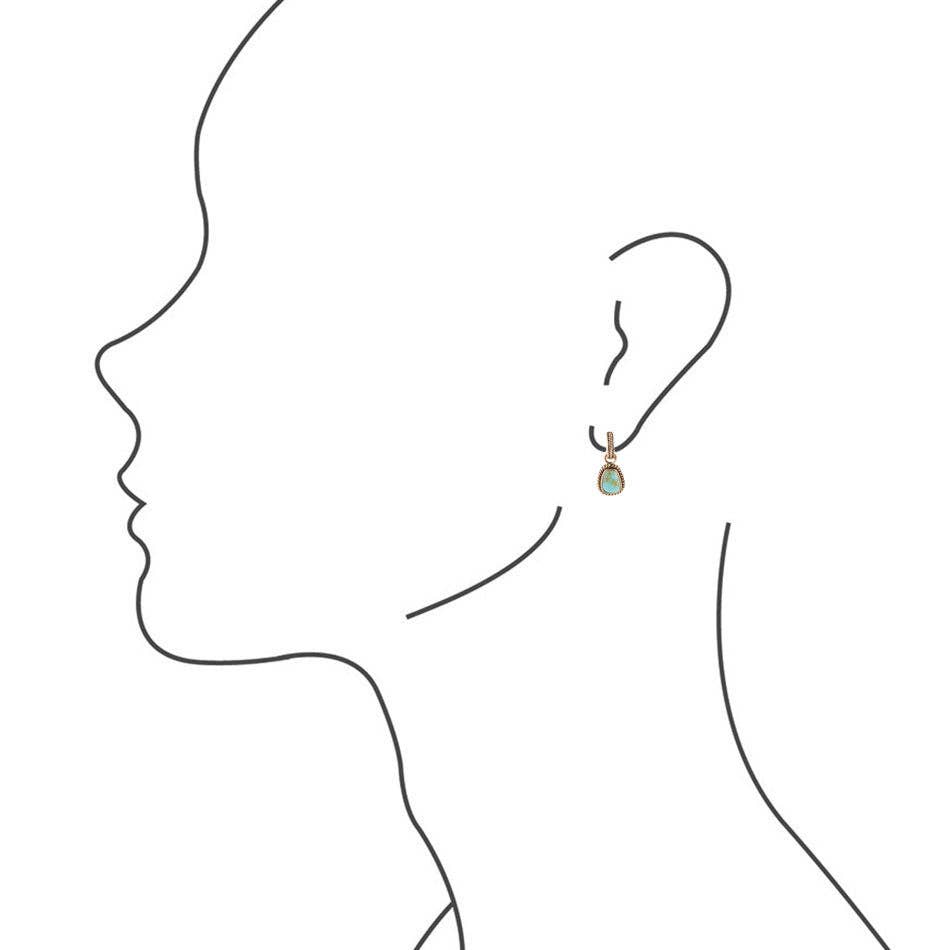 Barse Turquoise Roped Earrings - Bronze