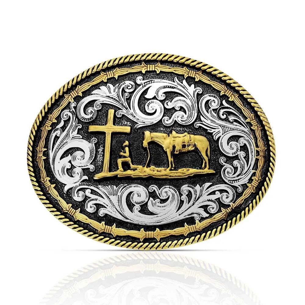 Montana Silversmith Rope & Barbed Wire Classic Impressions Christian Cowboy Attitude Buckle