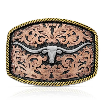 Montana Silversmith Tri-Color Texas Longhorn Attitude Buckle