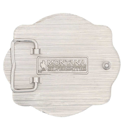 Montana Silversmith A-Blaze Filigree Framed Bull Rider Attitude Belt Buckle