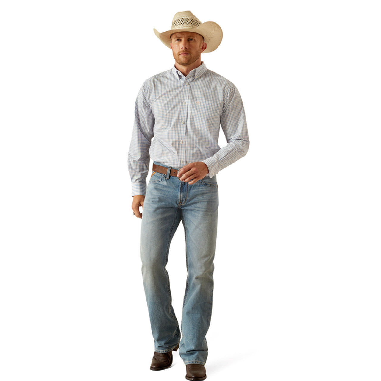 Ariat Alan Wrinkle Free Blue Plaid Shirt