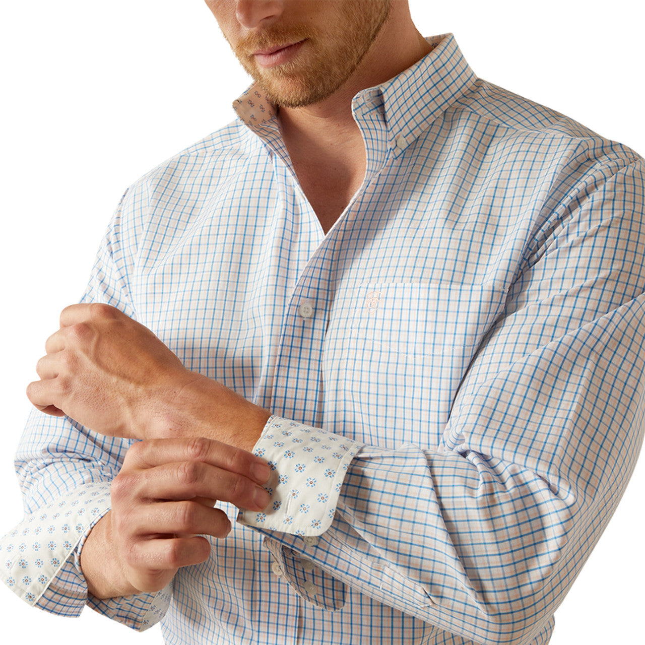 Ariat Alan Wrinkle Free Blue Plaid Shirt