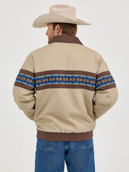 Wrangler Southwestern Border Quilt Lined Zip-Up Bomber Jacket
