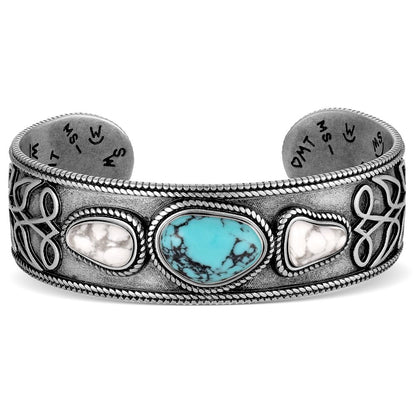 Montana Silversmith Boot Stitch Turquoise Cuff Bracelet