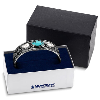 Montana Silversmith Boot Stitch Turquoise Cuff Bracelet