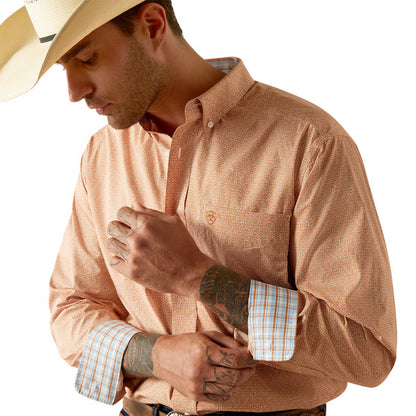 Ariat Wrinkle Free Brysen Orange Classic Fit Shirt