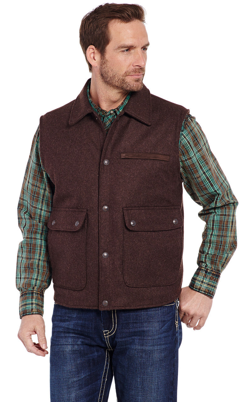 Cripple Creek Dark Brown Wool Vest