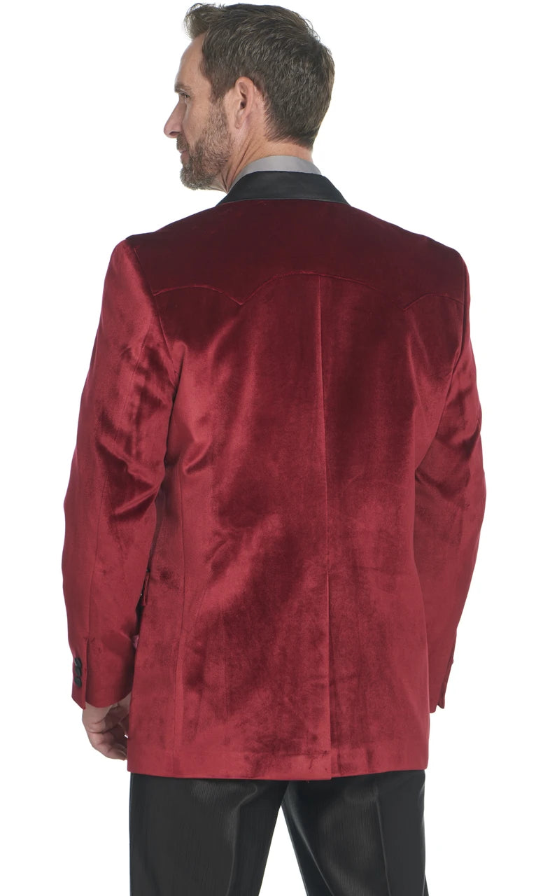 Circle S Wine Laredo Velvet Tuxedo Coat