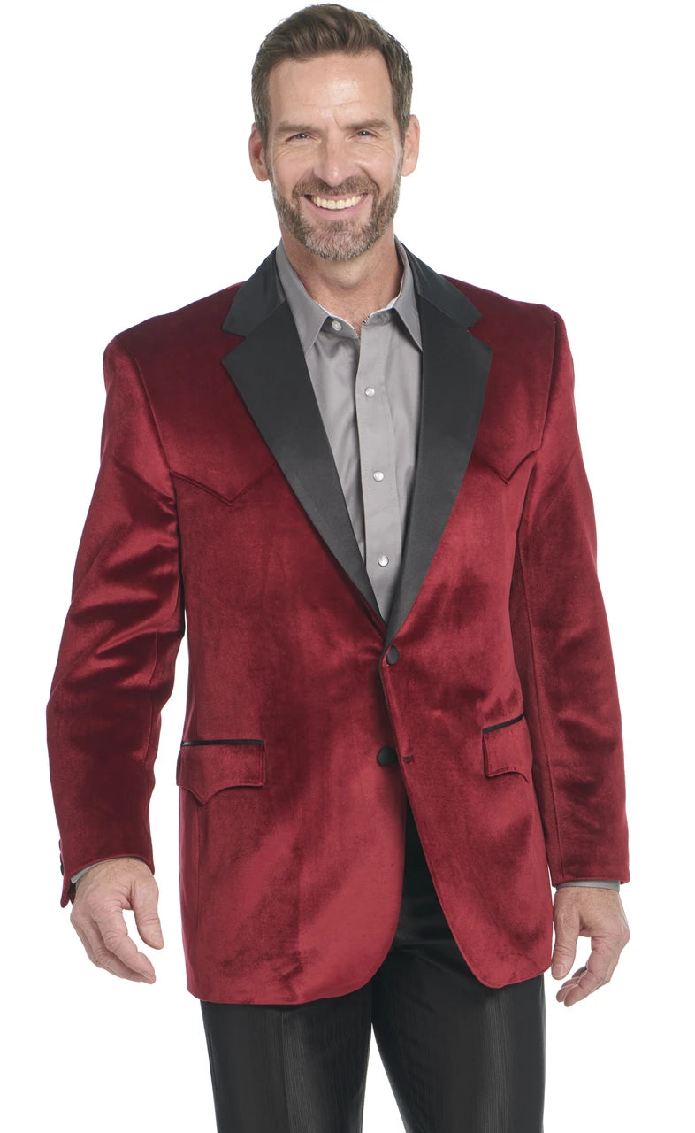 Circle S Wine Laredo Velvet Tuxedo Coat