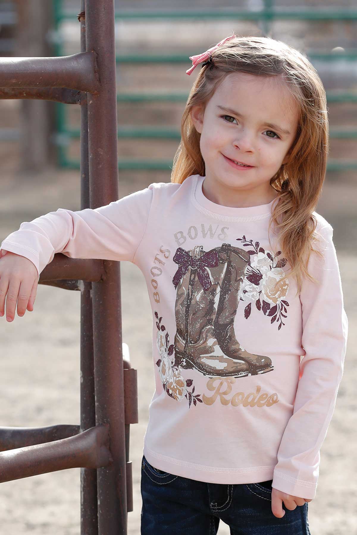 Cruel Denim Boots Bow Girl's Shirt