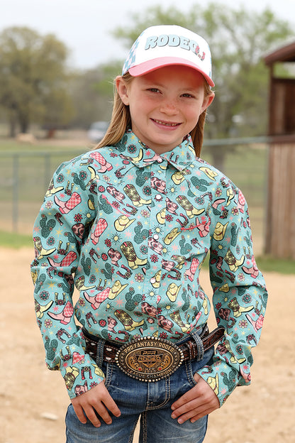 Cruel Denim Girl's Snap Front Western Shirt