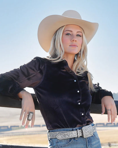 Cruel Denim Girlfriend Fit Snap Front Western Shirt