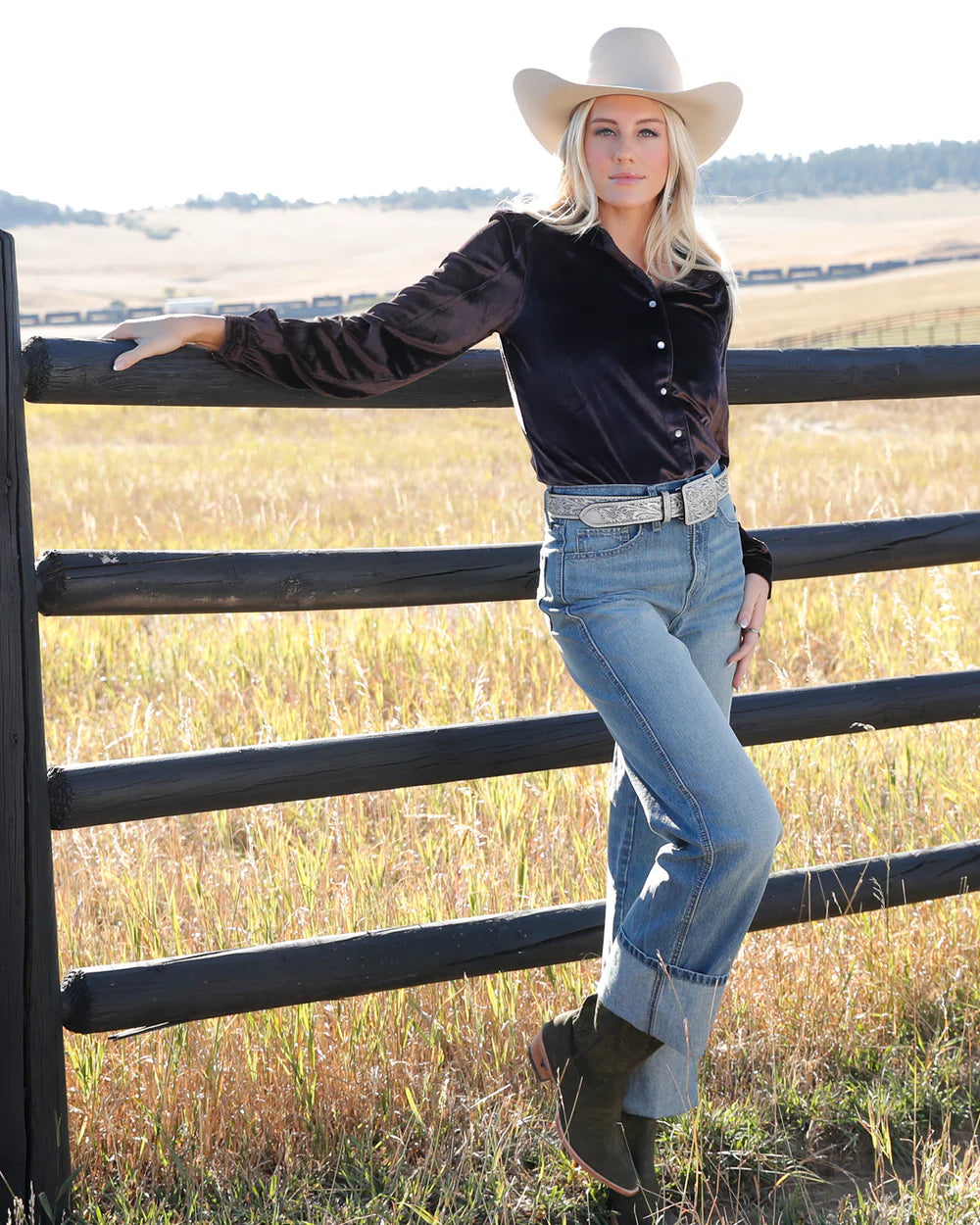 Cruel Denim Girlfriend Fit Snap Front Western Shirt