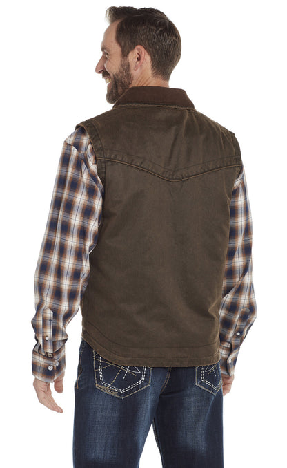 Cripple Creek Antique Chocolate Corduroy Collar Vest