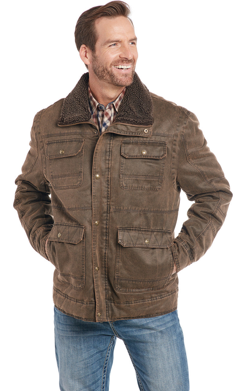 Cripple Creek Antique Chocolate Sherpa Collar Jacket