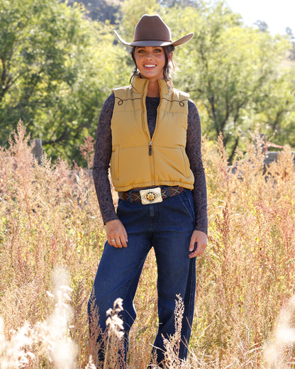 Cruel Denim Women's Gold Puffer Vest