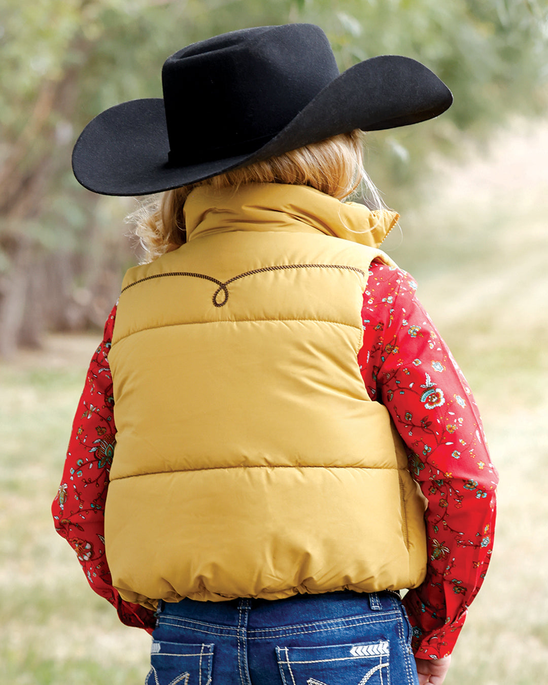 Cruel Denim Girl's Gold Puffer Vest