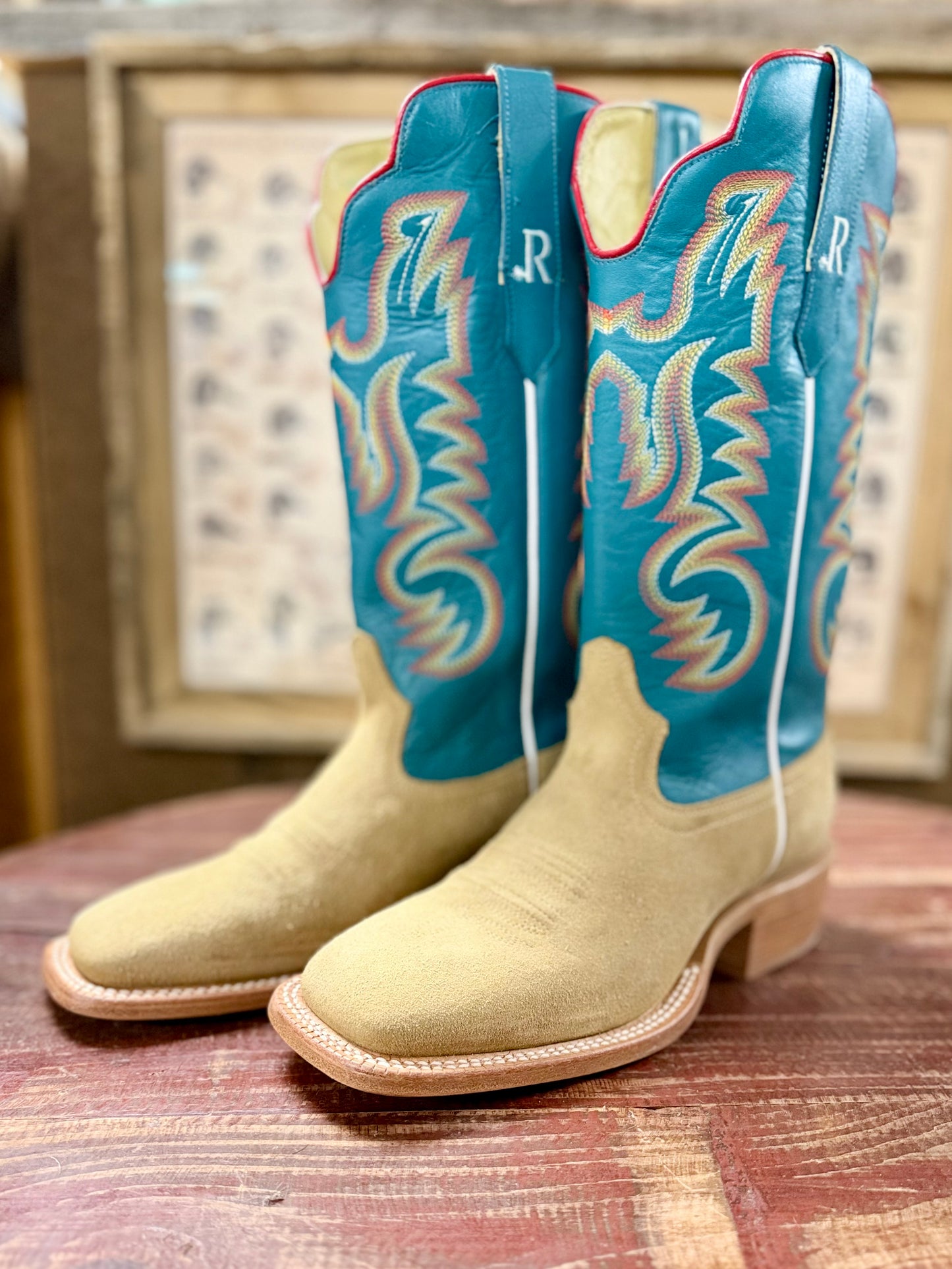 R. Watson Marine Blue Sand Roughout Boots