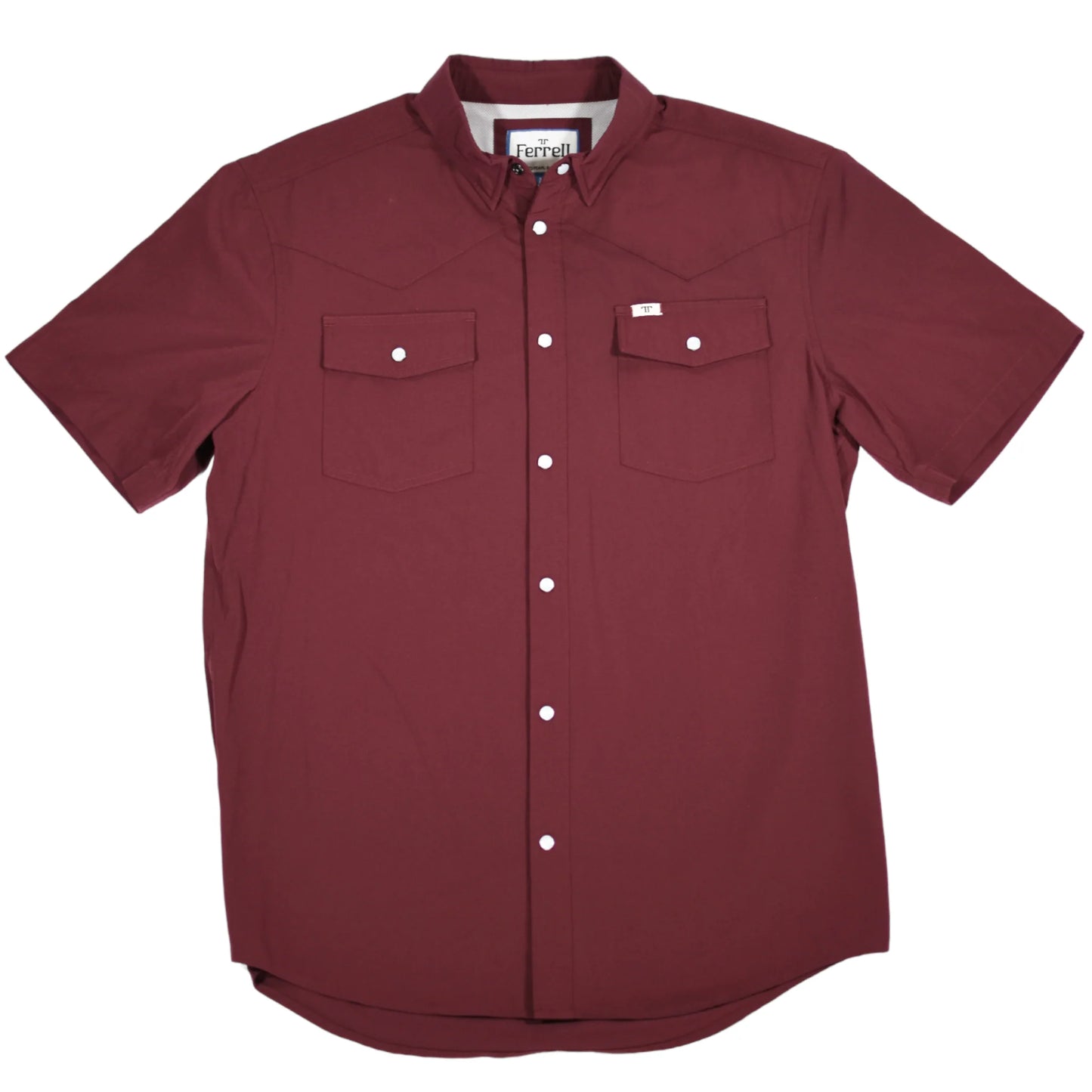 Ferrell CORE - Maroon Short Sleeve Snap Shirt