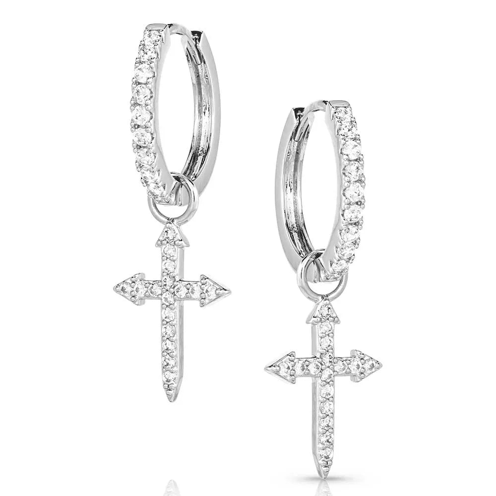 Montana Silversmith Crystal Devotion Cross Earrings