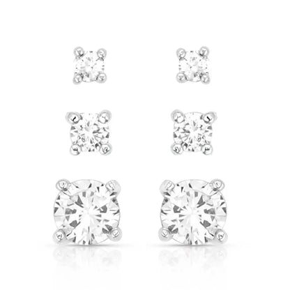 Montana Silversmith Shine Bright Triple Crystal Post Earring Set