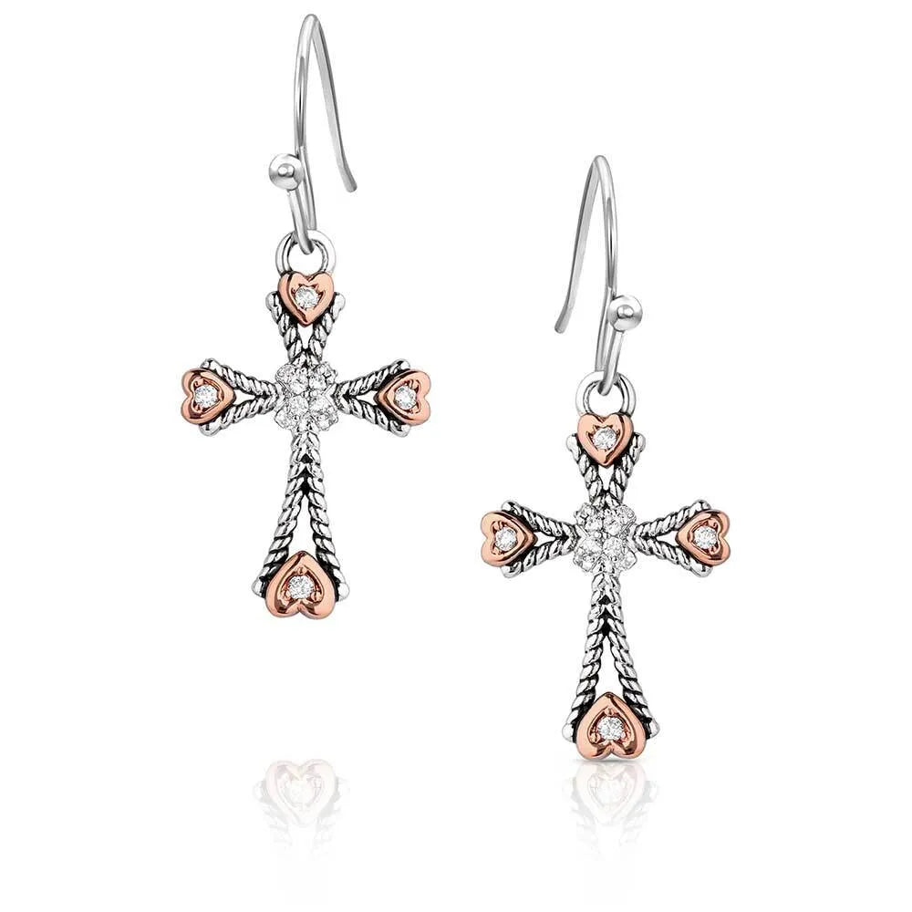 Montana Silversmith Faith in my Heart Cross Earrings