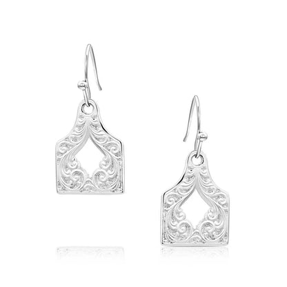 Montana Silversmith Out West Cow Tag Earrings