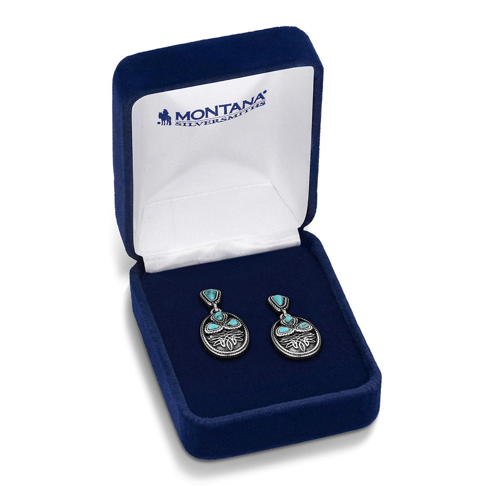 Montana Silversmith Boot Stitch Turquoise Earrings
