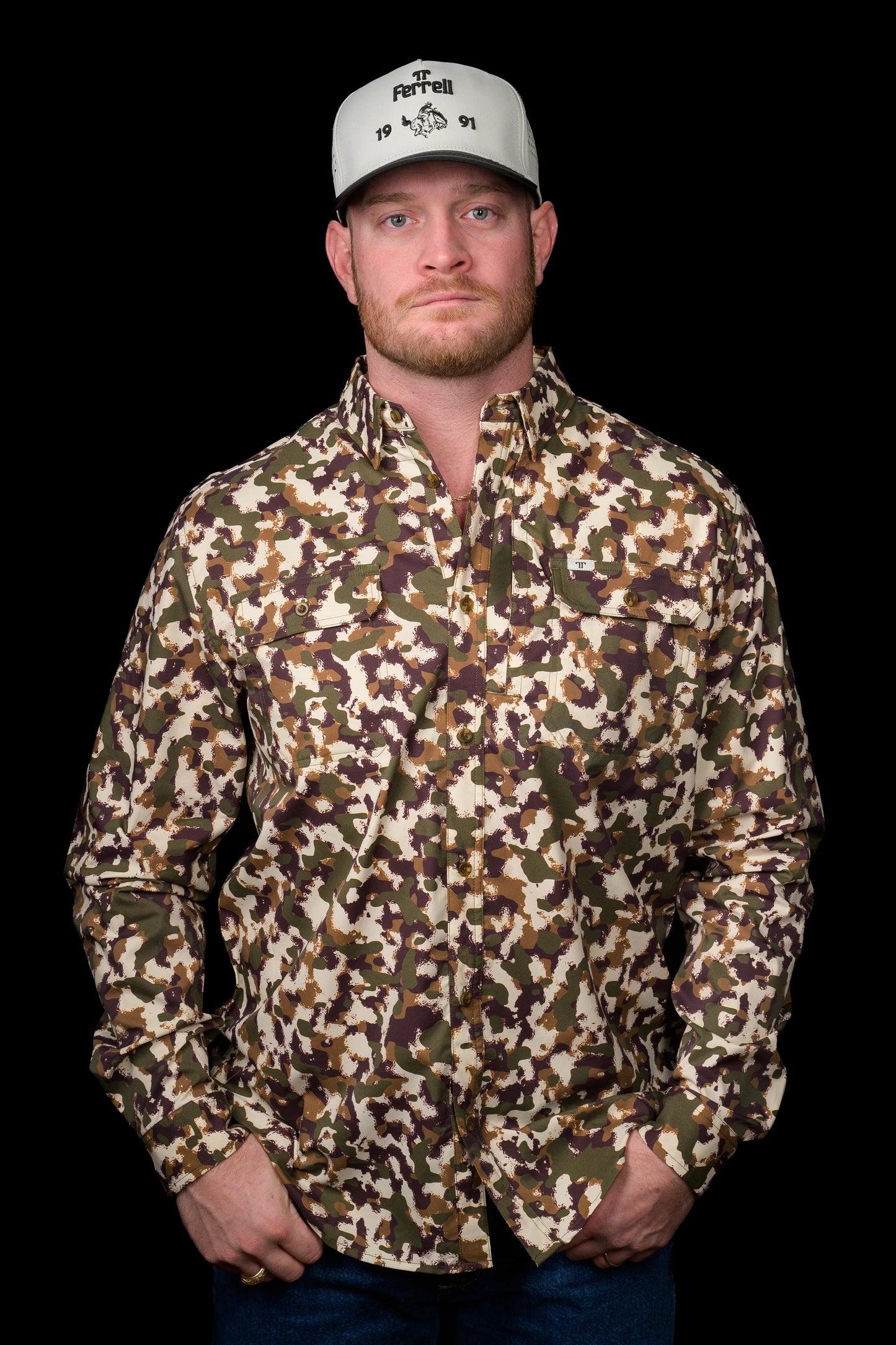 Ferrell Camo Lite - Long Sleeve Double Button Shirt