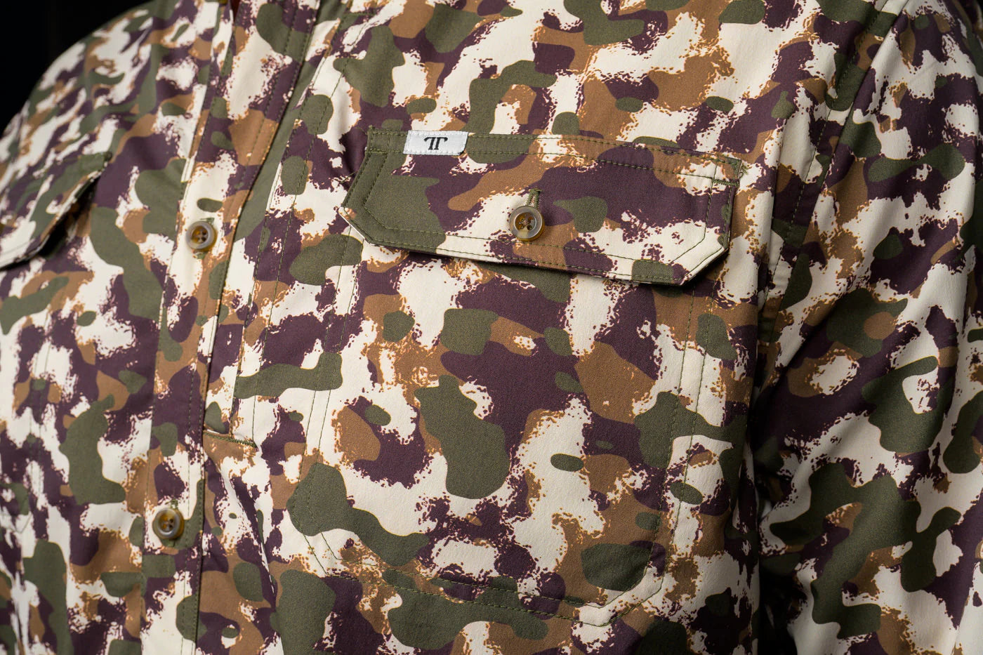Ferrell Camo Lite - Long Sleeve Double Button Shirt