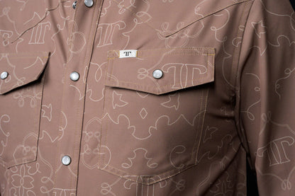 Ferrell The Carson in Brown - Long Sleeve Snap Shirt