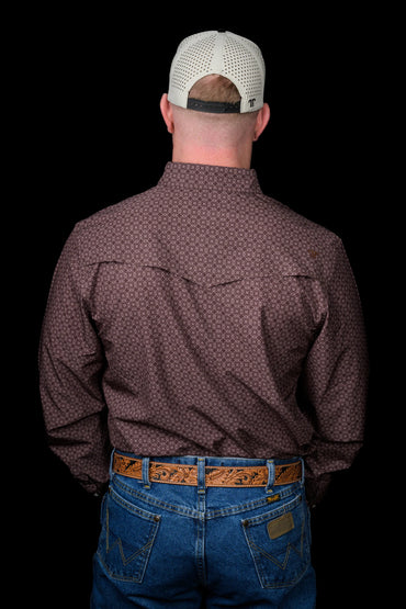 Ferrell The Silas in Brown - Long Sleeve Snap Shirt