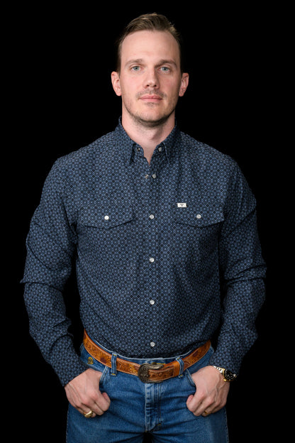 Ferrell The Silas in Black - Long Sleeve Snap Shirt