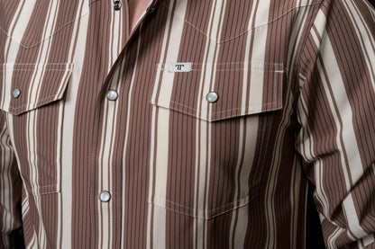 Ferrell The Atlas in Brown - Long Sleeve Snap Shirt