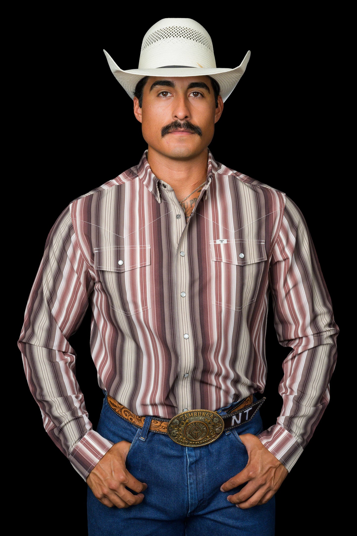 Ferrell The Harrison in Brown - Long Sleeve Snap Shirt