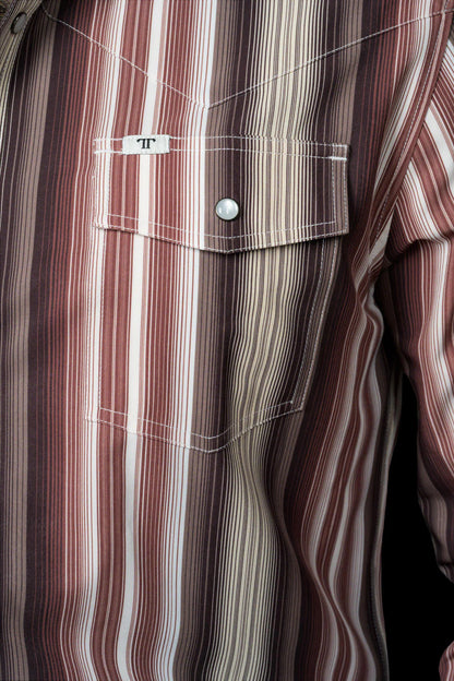 Ferrell The Harrison in Brown - Long Sleeve Snap Shirt