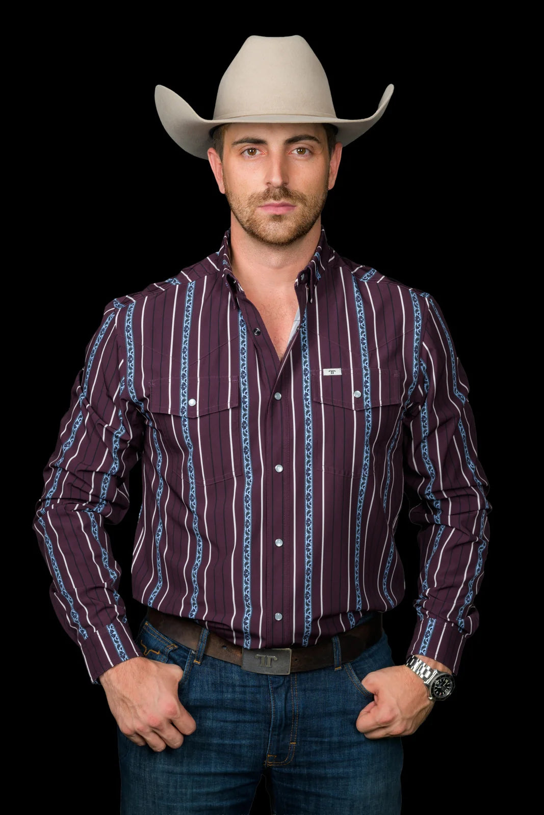Ferrell The Reid Long Sleeve Pearl Snap Shirt