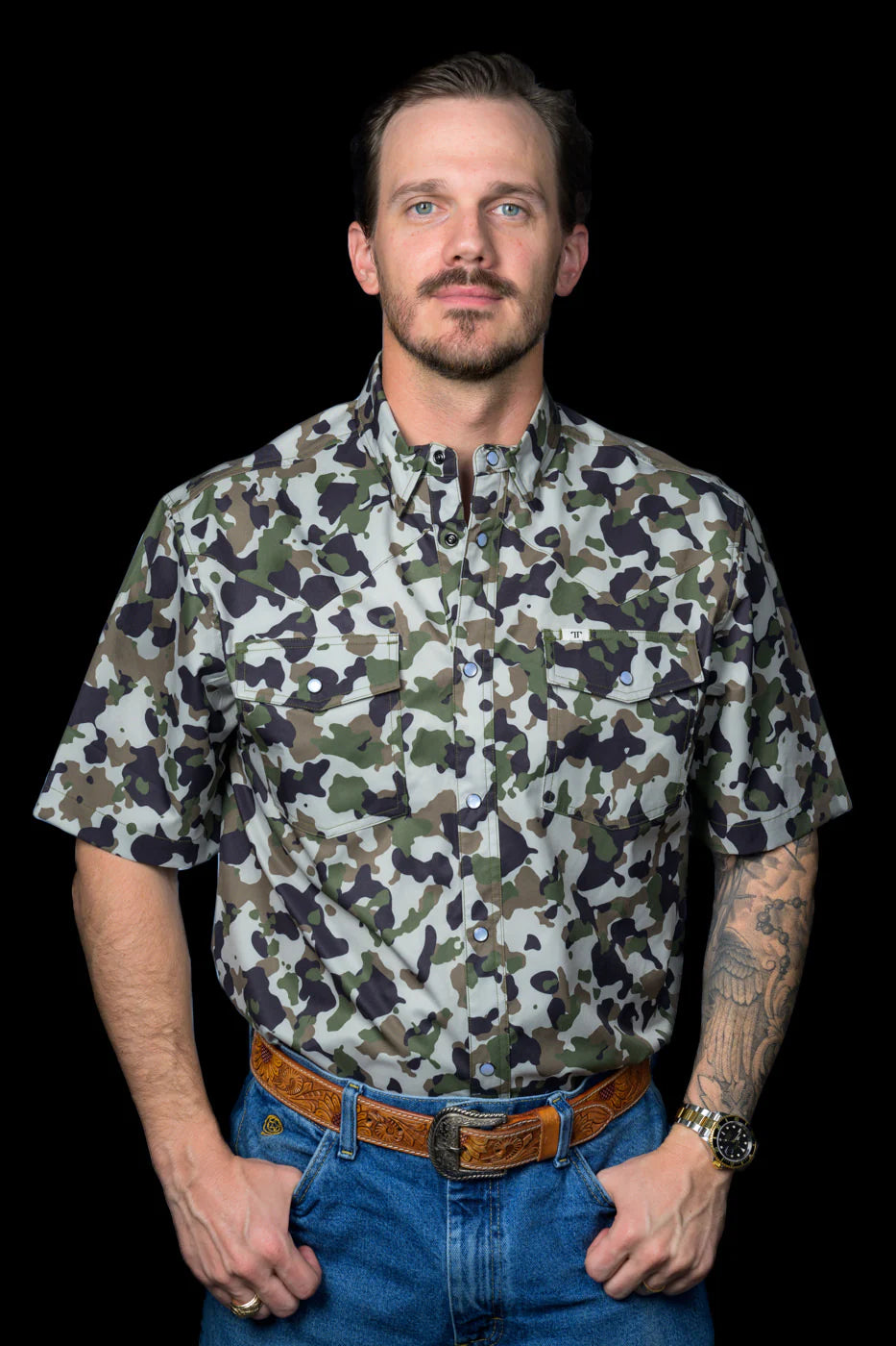 Ferrell Camo 2.0 Short Sleeve Snap Shirt