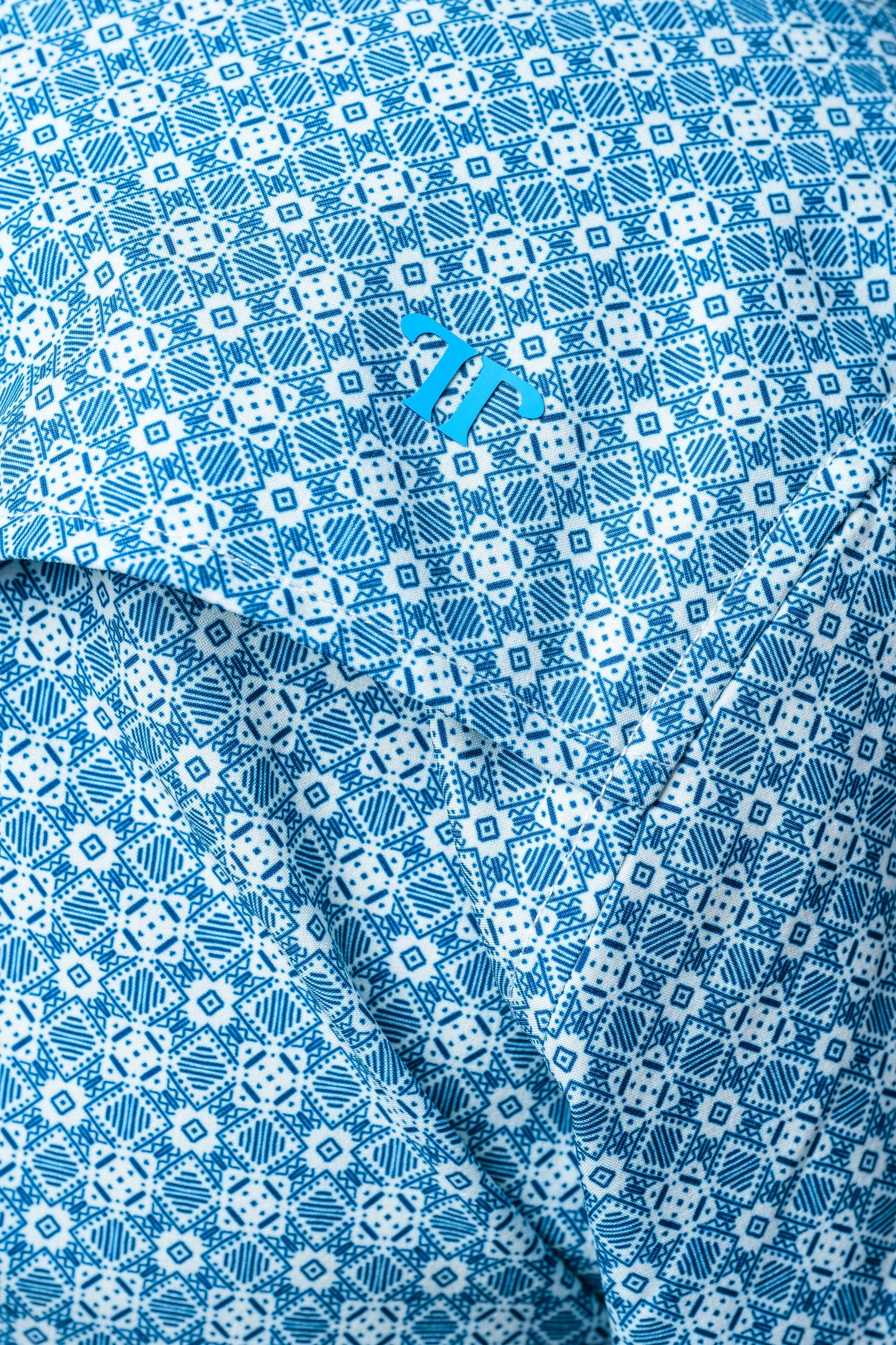 Ferrell Diamond Short Sleeve Snap Shirt Blue