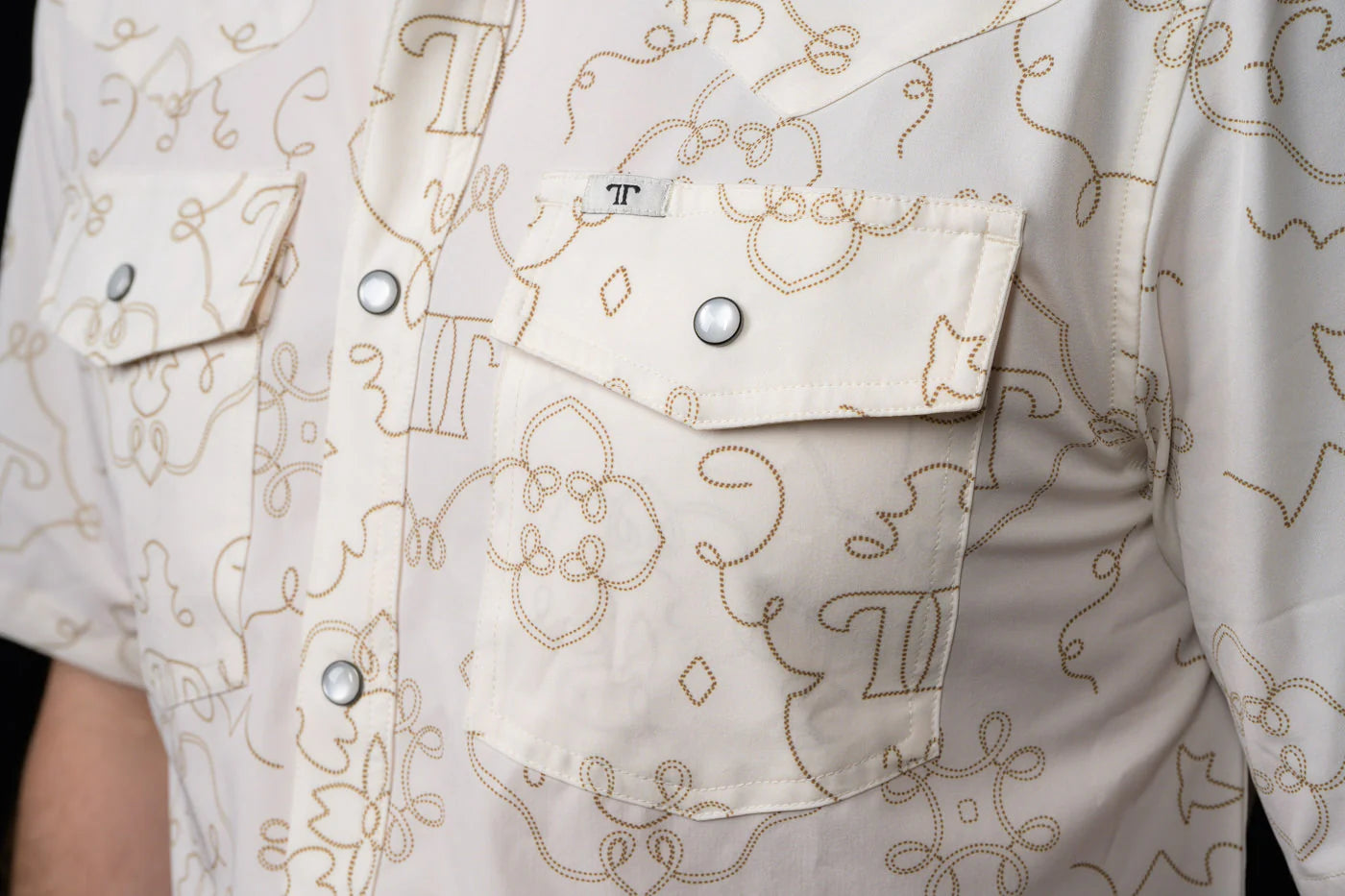 Ferrell The Carson - Beige Short Sleeve Snap Shirt