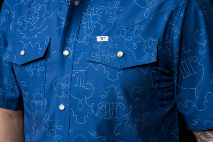 Ferrell The Carson - Blue Short Sleeve Snap Shirt