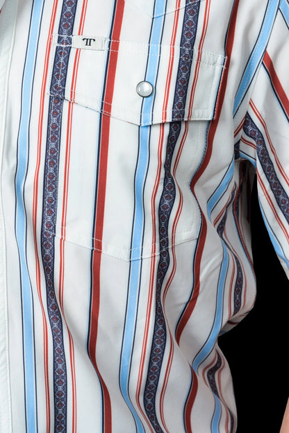 Ferrell The Brooks in White - Short Sleeve Snap Shirt