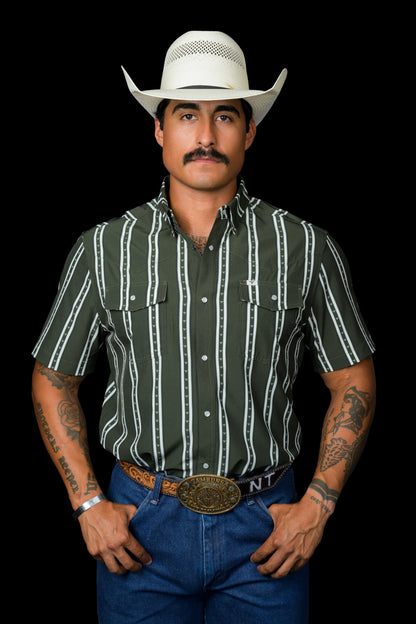 Ferrell The Tucker in Green - Short Sleeve Snap Shirt