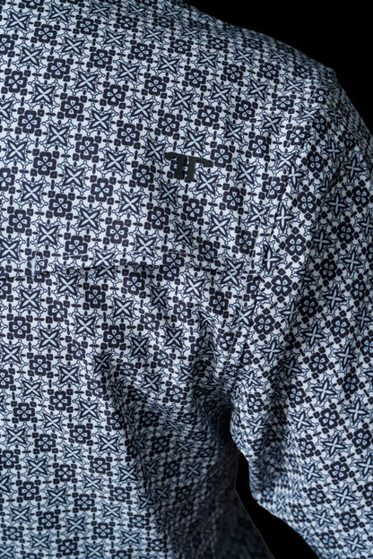 Ferrell The Colton in Blue - Short Sleeve Snap Shirt