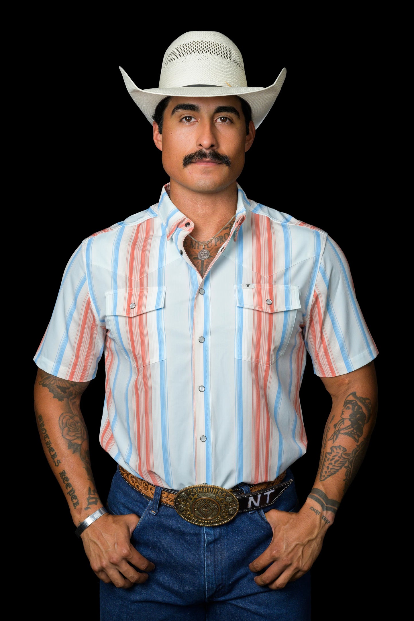 Ferrell The Harrison In Salmon - Short Sleeve Snap Shirt