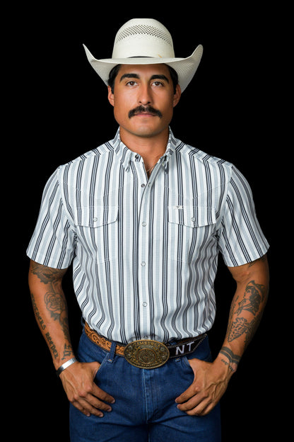 Ferrell The Jake in White - Short Sleeve Snap Shirt
