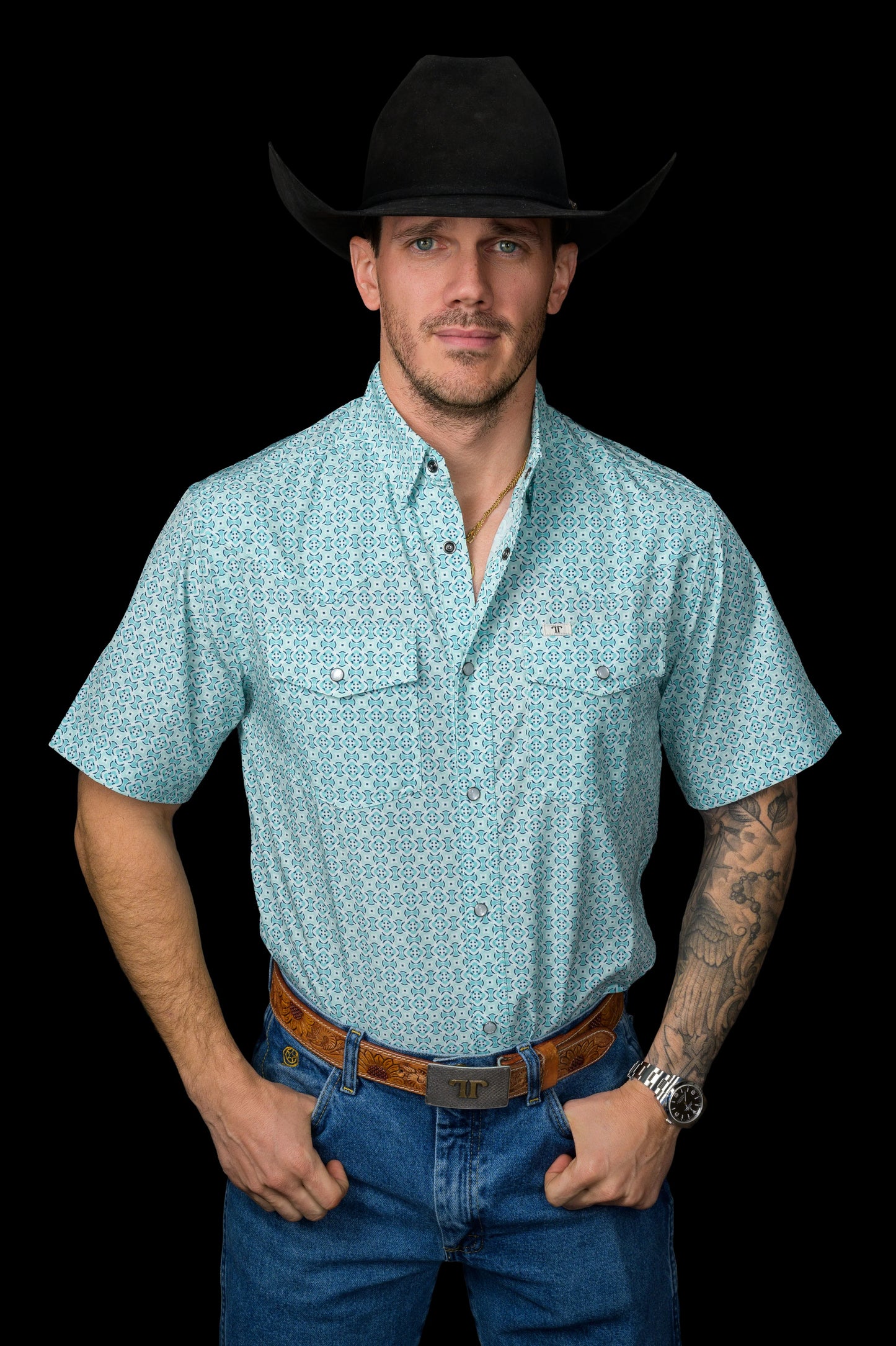 Ferrell The Pierce - Short Sleeve Pearl Snap Shirt