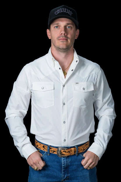 Ferrell CORE - White Long Sleeve Snap Shirt