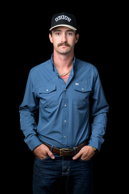 Ferrell CORE - Blue Long Sleeve Snap Shirt